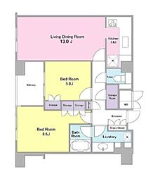 ランテンヌ四谷 2LDKの間取図画像