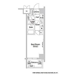 コンフォリア新宿 1Kの間取図画像