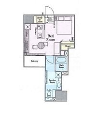 ロイジェントパークス四ッ谷 ワンルームの間取図画像