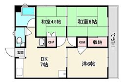 東條ハイツ 3階3DKの間取り