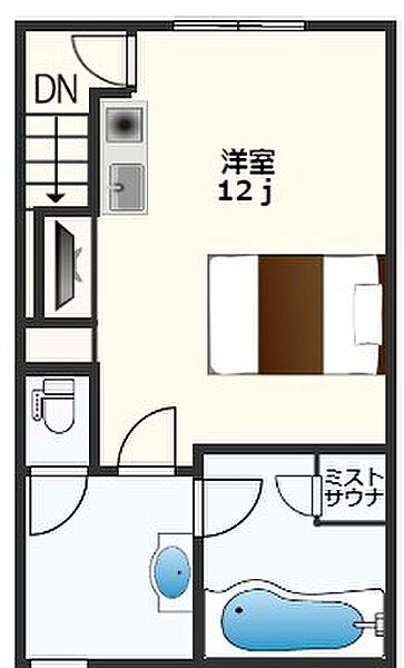サニースクエアP-1 202｜徳島県徳島市南二軒屋町西山(賃貸アパート1R・2階・46.00㎡)の写真 その2