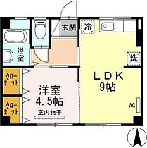 新浜マンション 302 ｜ 徳島県徳島市中吉野町3丁目88-4（賃貸マンション1LDK・3階・34.70㎡） その2