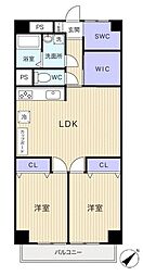 志津住宅 2SLDKの間取図画像