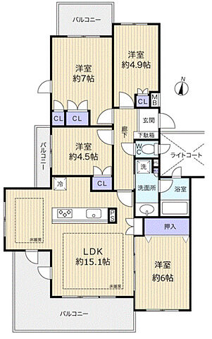 間取り ウッドパーク志津Ｂ棟 2階/-