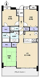 ダイアパレス勝田台星の散歩道 3LDKの間取図画像