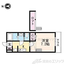 ガルニエ 1階1Kの間取り