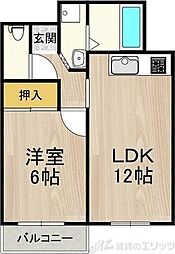 JMRレジデンス新大阪 3階1LDKの間取り