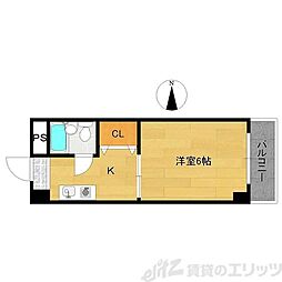 ハッピーハイツ 1Kの間取図画像