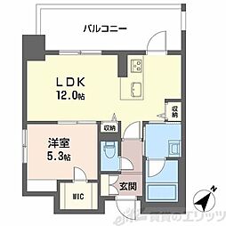 リビエナ グラン 新梅田 4階1LDKの間取り