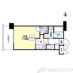 レジディア新大阪II 8階1Kの間取り