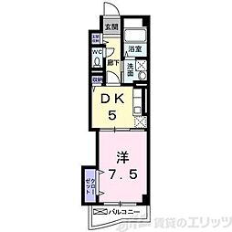 サンリット山本 1階1DKの間取り