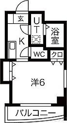 マロット天神橋 5階1Kの間取り