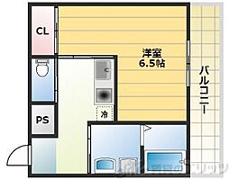 シャトレ下新庄 2階1Kの間取り