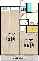 JMRレジデンス新大阪 5階1LDKの間取り