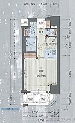 プレサンス梅田北パワーゲート 8階1Kの間取り