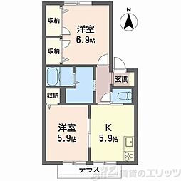 パストラル23 2Kの間取図画像