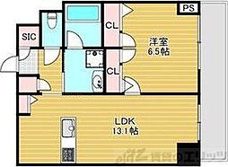 Parc de Vert Esaka 1LDKの間取図画像