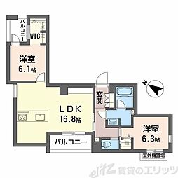 吹田市昭和町マンション 2LDKの間取図画像