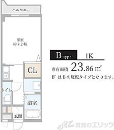 コンフォート・グリーン 1Kの間取図画像