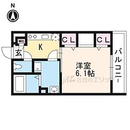 リブリ・末広 1Kの間取図画像