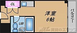 ビジネス新大阪 ワンルームの間取図画像