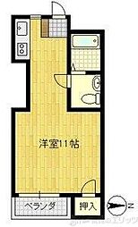 エバーグリーン新大阪 ワンルームの間取図画像