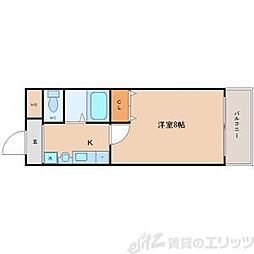 INOVE上山手 1Kの間取図画像