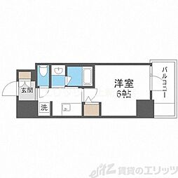 バウスフラッツ新大阪 1Kの間取図画像