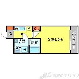 SERENiTE江坂四番館 1Kの間取図画像