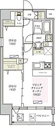 アーバネックス東梅田 2LDKの間取図画像