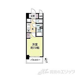 ディームス江坂 1Kの間取図画像