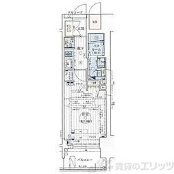 エステムコート新大阪Xザ・ゲート 1Kの間取図画像