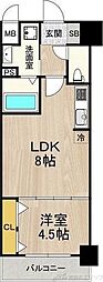 グランルクレ新大阪 1LDKの間取図画像