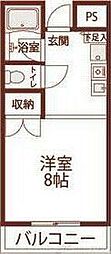 グランピーノ春日 ワンルームの間取図画像