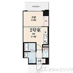 リッジガーデン江坂2 1DKの間取図画像