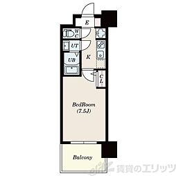 セレ二テ新大阪プリエ 1Kの間取図画像