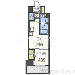 アーバネックス西天満 1DKの間取図画像