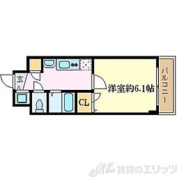 プレサンス新大阪クレスタ ワンルームの間取図画像