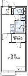 レオネクストオワゾー 1Kの間取図画像