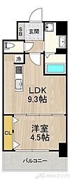 グランルクレ新大阪 1LDKの間取図画像
