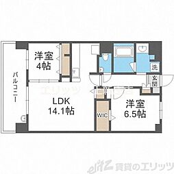 ポラリス松ケ枝 2LDKの間取図画像
