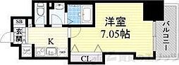 Luxe天神橋 1Kの間取図画像