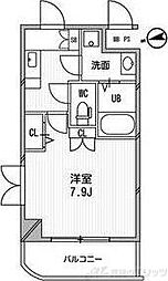 アーデン江坂3 1Kの間取図画像