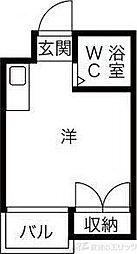 ロフティアワジ1 ワンルームの間取図画像