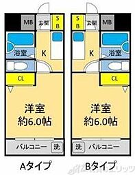 天満グリーン土井マンション 1Kの間取図画像