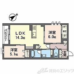 Alivio 2LDKの間取図画像