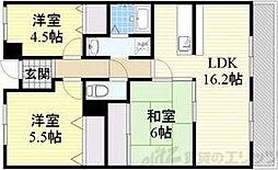 コアロード千里 3LDKの間取図画像