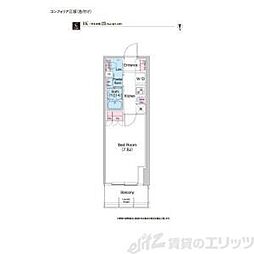 COMFORIA江坂 1Kの間取図画像