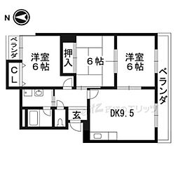 ハイツ高丸 3階3DKの間取り