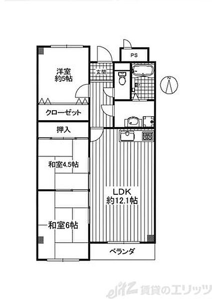 プランドール耳原 303｜大阪府茨木市耳原１丁目(賃貸マンション3LDK・4階・62.90㎡)の写真 その2